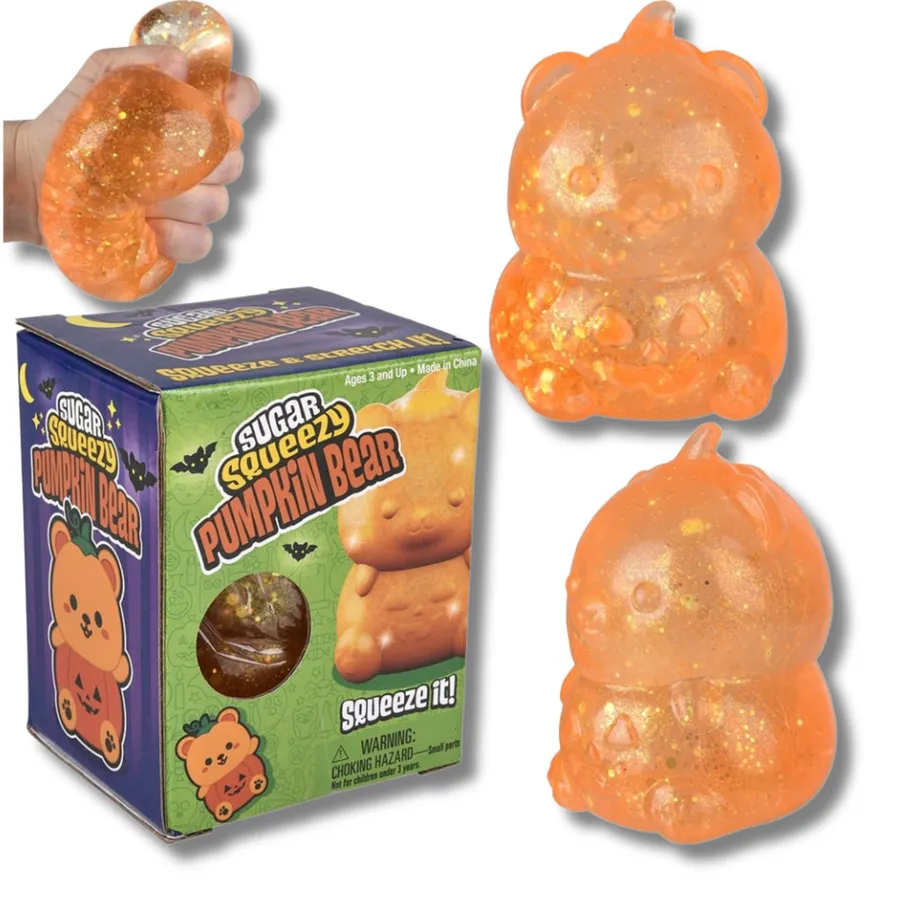 Holiday Decore Squishy Fidget Pumpkin Bear Kids Toy — wholesale Fidgets & Sensory by the case
