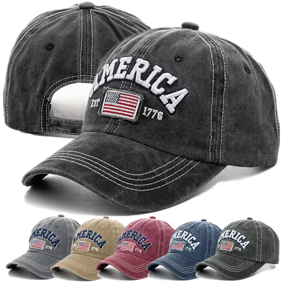 Letter Embroidery Unisex Vintage Baseball Cap - Assorted — wholesale Apparel & Accessories by the case