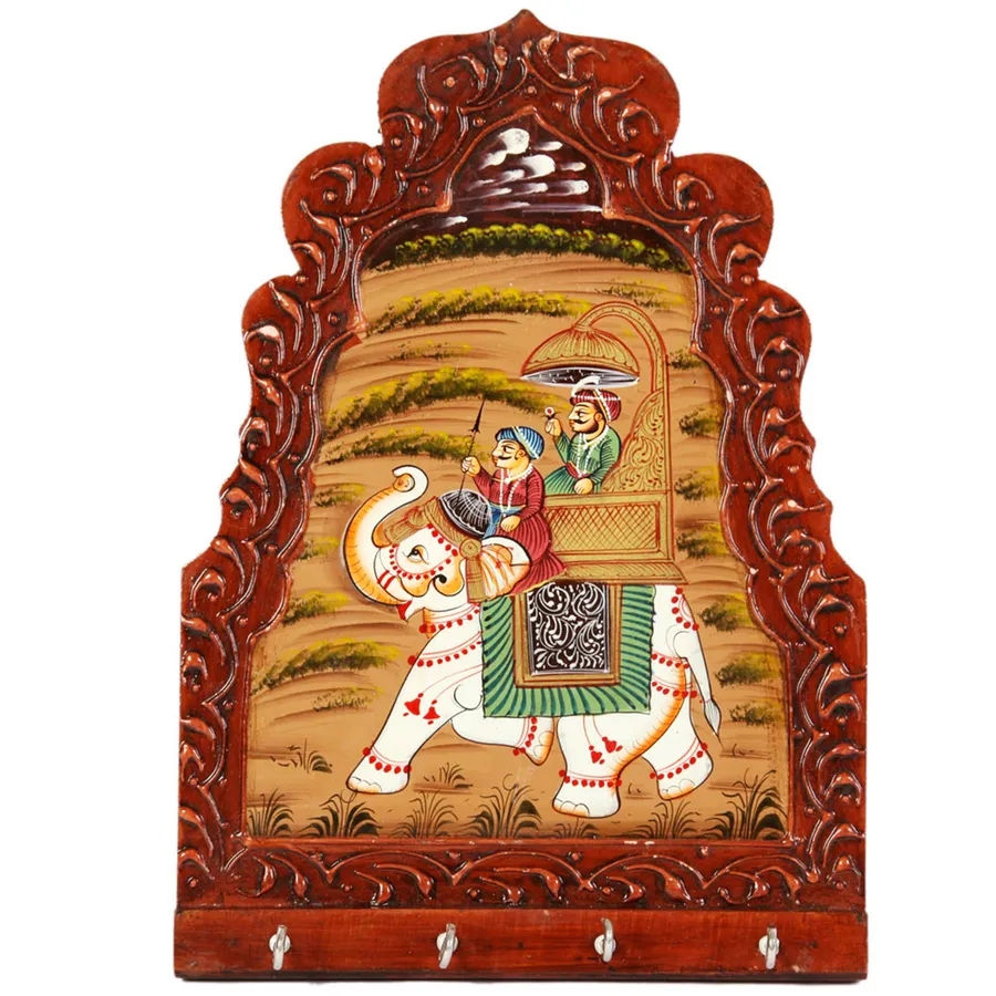 Elephant Painted Wooden Crafted Key Holder Home Décor — wholesale Toys & Games by the case