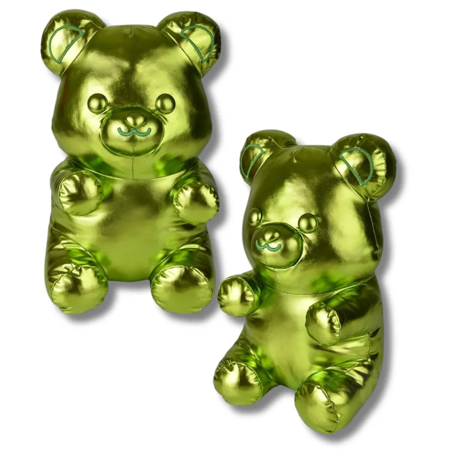Metallic Green Yummy Bear soft Pillow — wholesale Home & Décor by the case