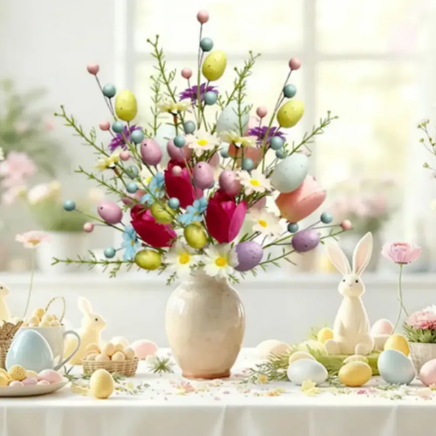 Simulated Tulip Daisy Flowers – Easter Floral Arrangement — wholesale Seasonal & Holiday by the case