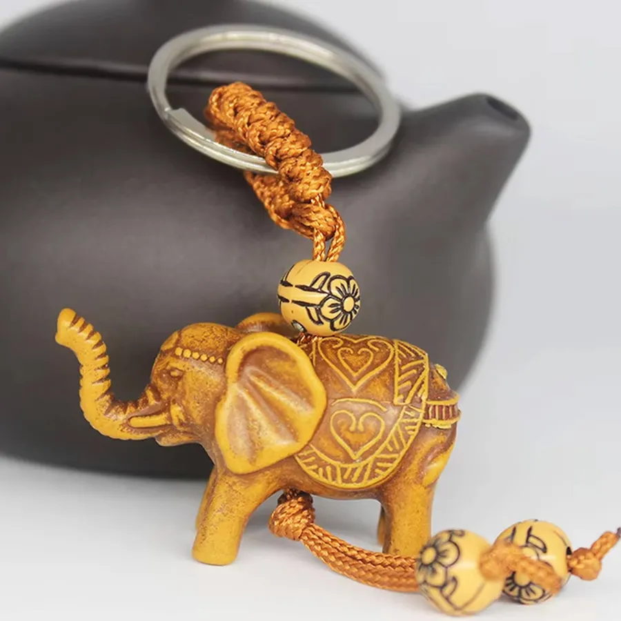 Elephant Sculpture Keychain For Decor Home Décor — wholesale Keychains & Charms by the case