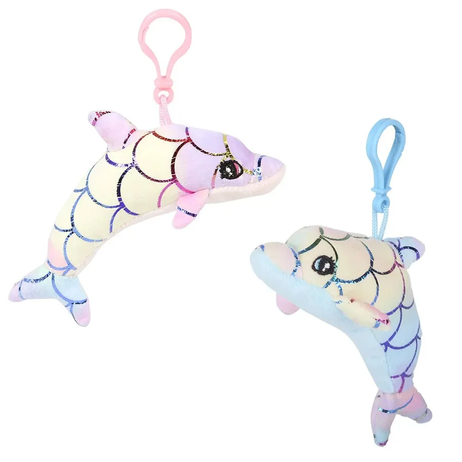 Plush Dolphin Backpack Clip On Keychain Toy - Assorted — wholesale Plush & Squishies by the case