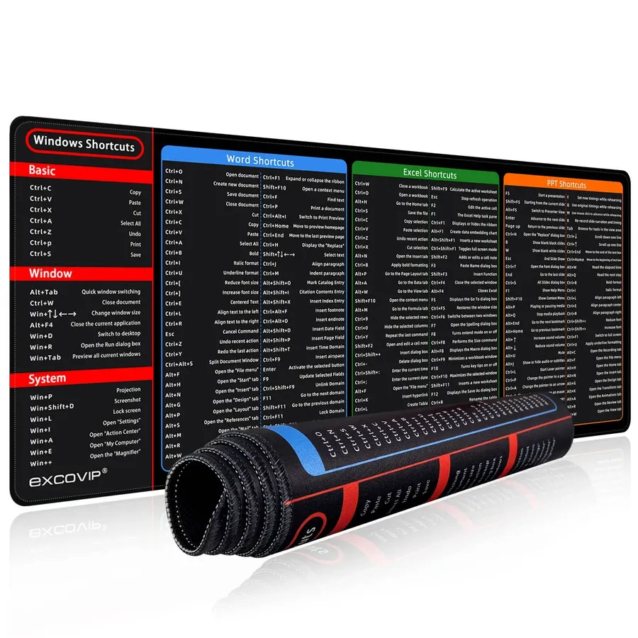 Productivity Mouse Pad with Office Shortcuts | WFH — wholesale More Wholesale Goods by the case