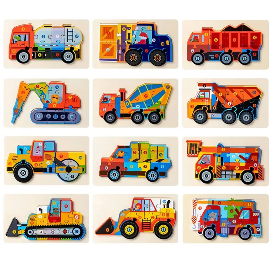 Wooden Transport Jigsaw Puzzle - Early Learning Fun — wholesale Toys & Games by the case