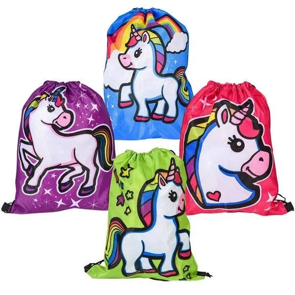 Easter Unicorn Printed Drawstring Backpack — wholesale Seasonal & Holiday by the case