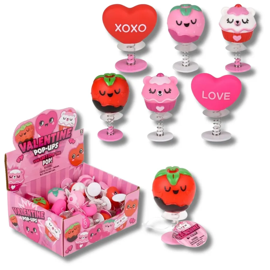 Smiley Heart Pop-Ups Fidget Kids Play Toy- Assorted — wholesale Fidgets & Sensory by the case