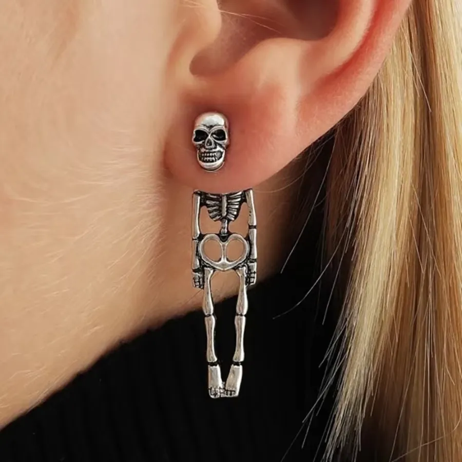 Skull Skeleton Drop Earrings for Men Women — wholesale Apparel & Accessories by the case