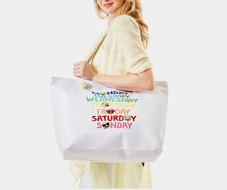 Easter Emoji Days Print Beach Tote Bag — wholesale Seasonal & Holiday by the case