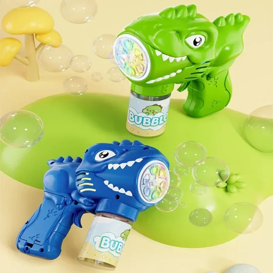 6-Hole Dinosaur Bubble Machine with Lights - Automatic Toy — wholesale Toys & Games by the case