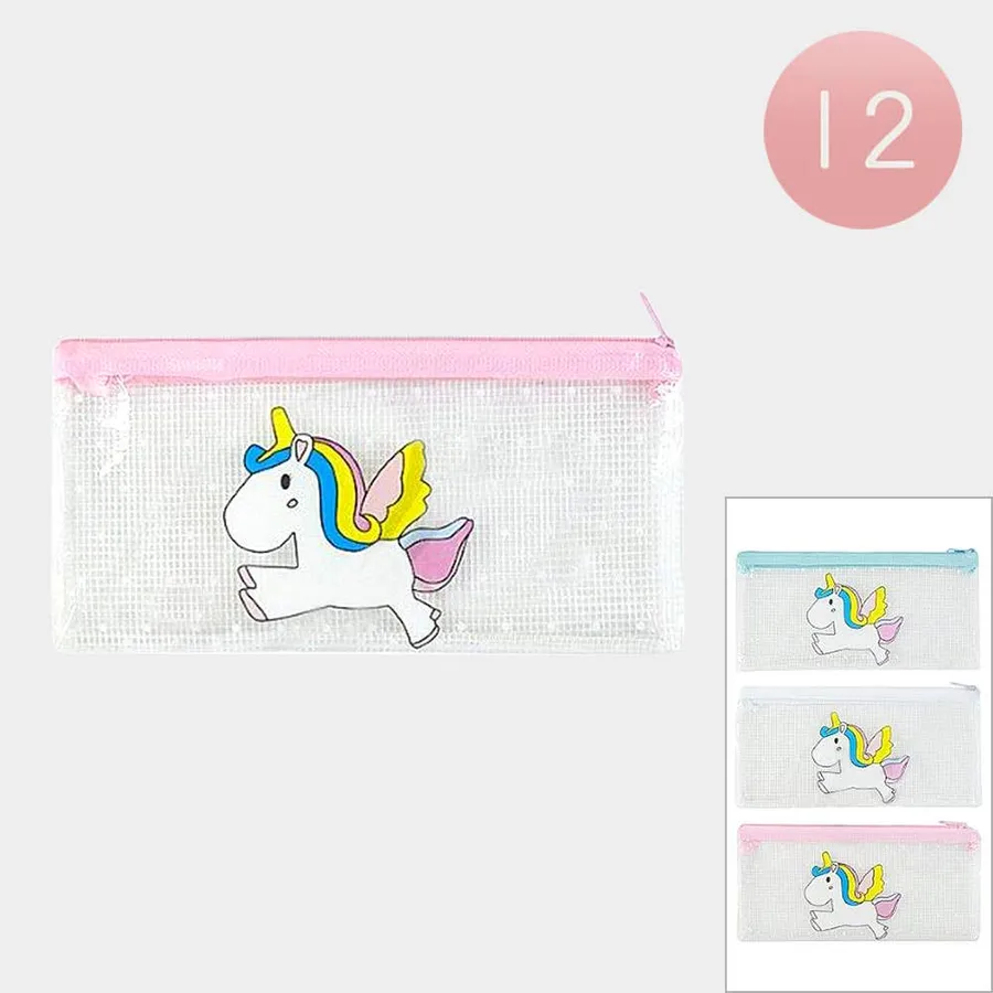 Easter Unicorn Printed Transparent Pouch Bags - Assorted — wholesale Seasonal & Holiday by the case
