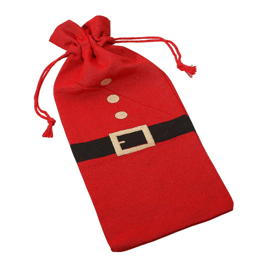 Christmas Themed Reusable Drawstring Wine Bag - Assorted — wholesale Seasonal & Holiday by the case