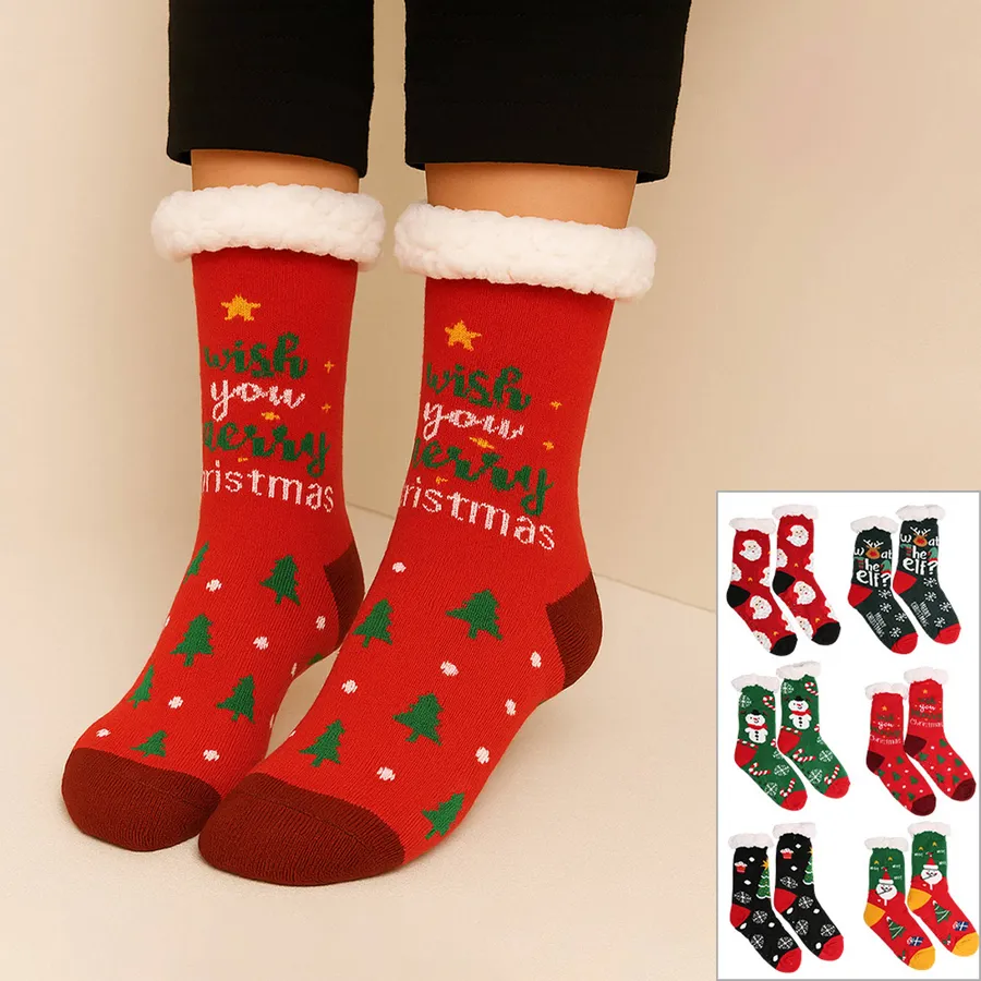 Christmas Non-Slip Plush Slipper Socks - Assorted — wholesale Plush & Squishies by the case