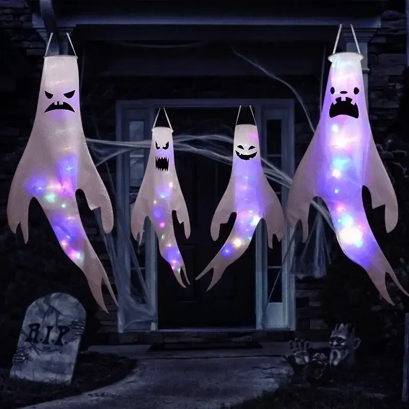 Hanging Ghost Halloween LED Lamp For Decor - Assorted — wholesale Seasonal & Holiday by the case