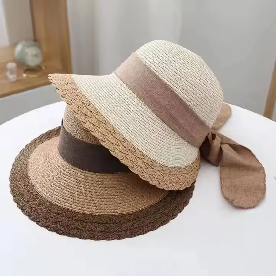 Creative Ribbon Straw Sun Hat For Women – Assorted — wholesale Apparel & Accessories by the case