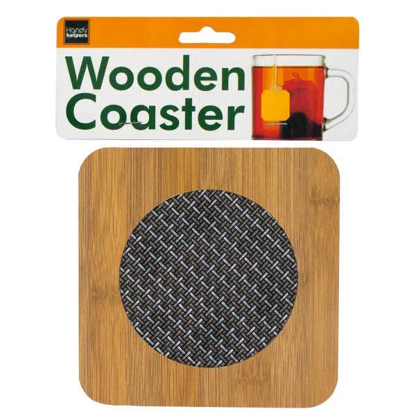 Wooden Coaster with Basketweave Pattern Keeraft Home Gifts — wholesale Kitchen & Drinkware by the case