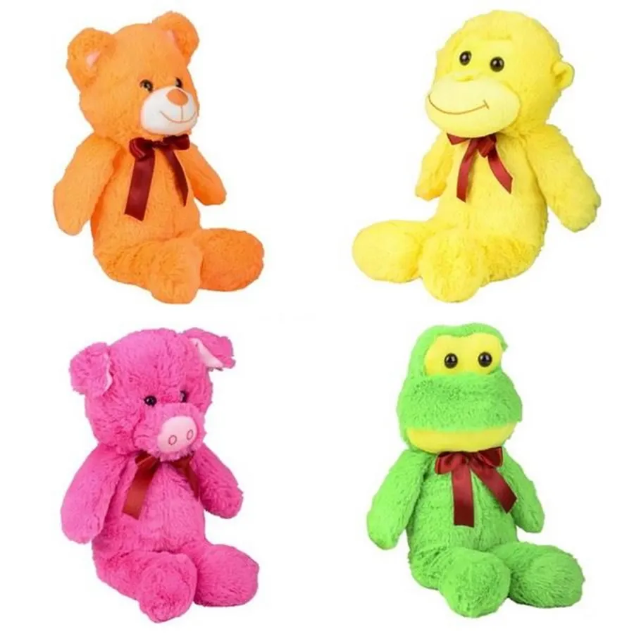 Cute 13" Neon Animal Design Assorted Soft Stuffed Plush Toys — wholesale Plush & Squishies by the case