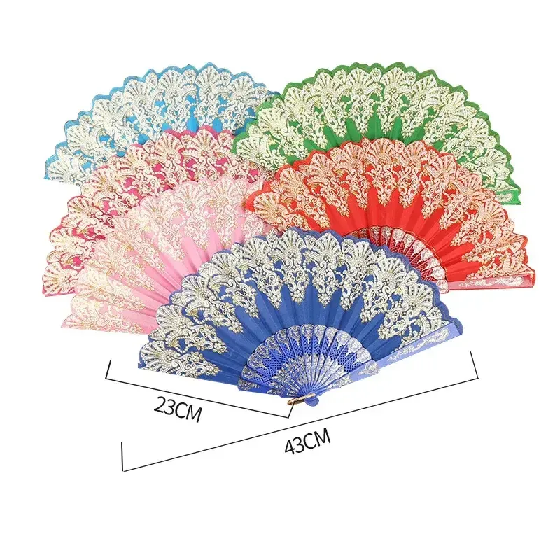 Luxury Floral Lace Silk Folding Fan – Elegant Wedding Decor — wholesale Home & Décor by the case