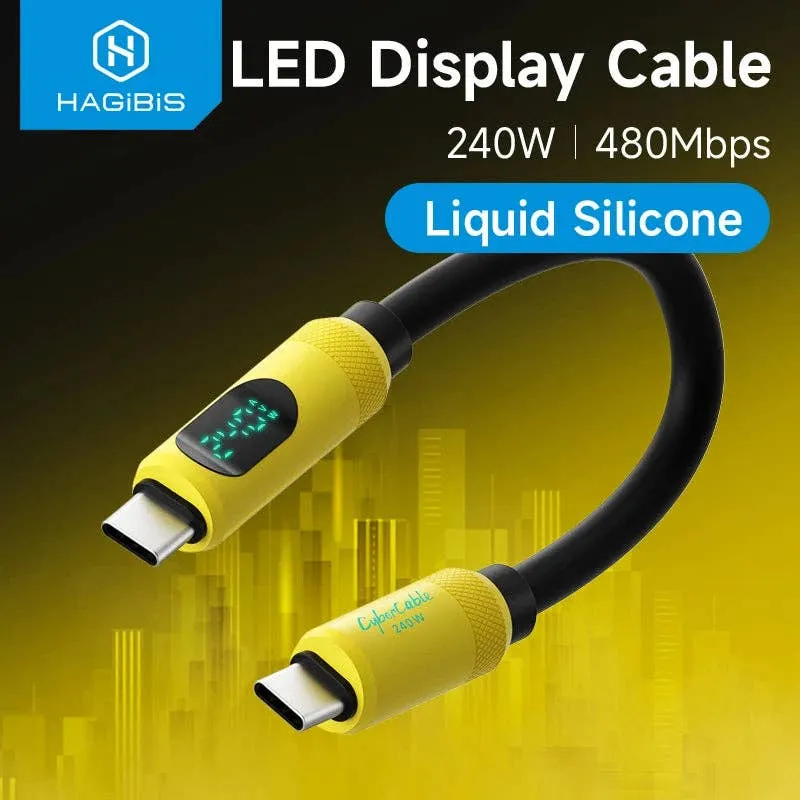 240W USB-C Fast Charger Cable with LED Display — wholesale Tech & Gadgets by the case