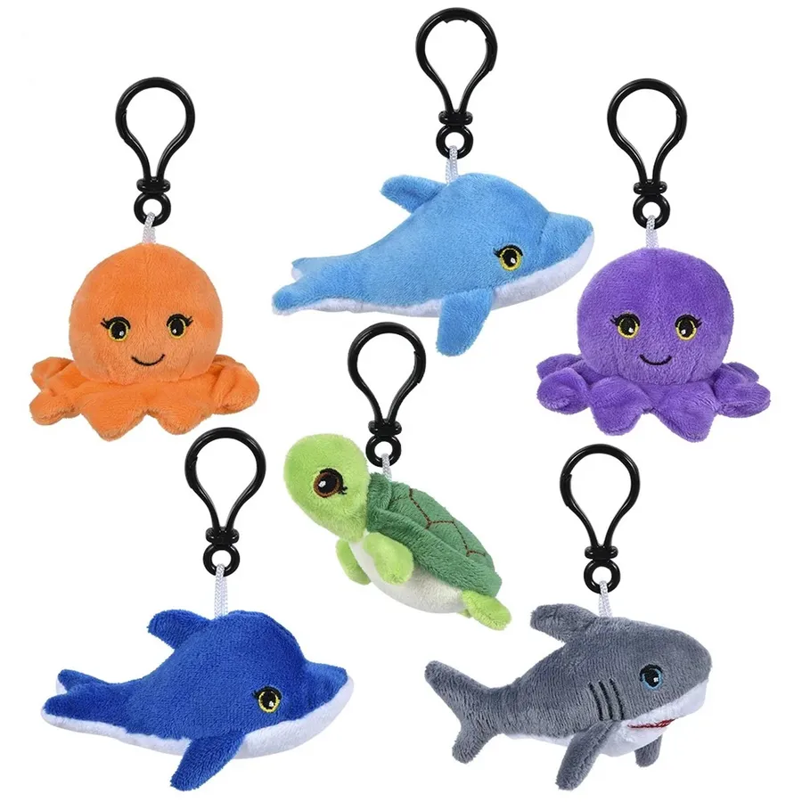 Soft Plush Sealife Backpack Clip On Keychain Toy - Assorted — wholesale Plush & Squishies by the case
