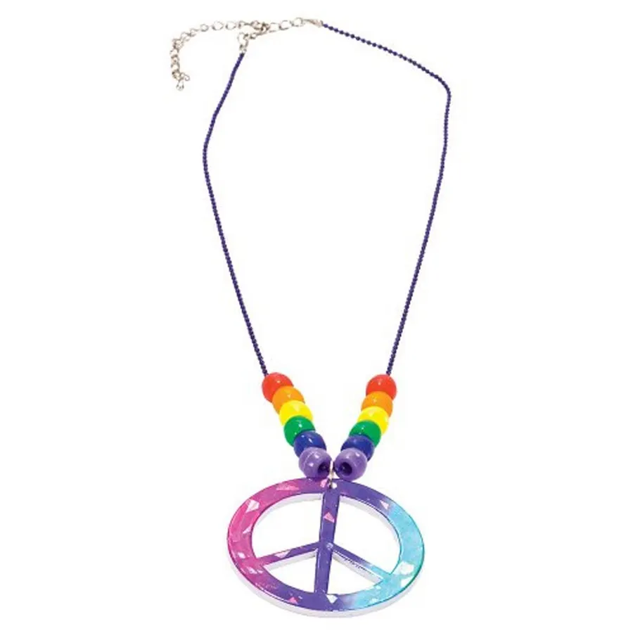 Keeraft Rainbow Peace Sign Necklace - Co Keeraft Home Gifts — wholesale Apparel & Accessories by the case