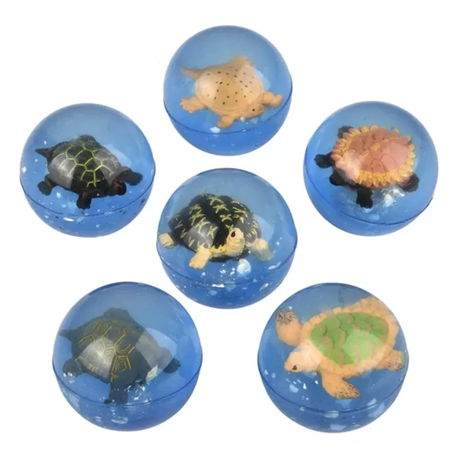 Kids Turtle 3D Figure Animal Rubber High Bouncing Ball — wholesale Toys & Games by the case