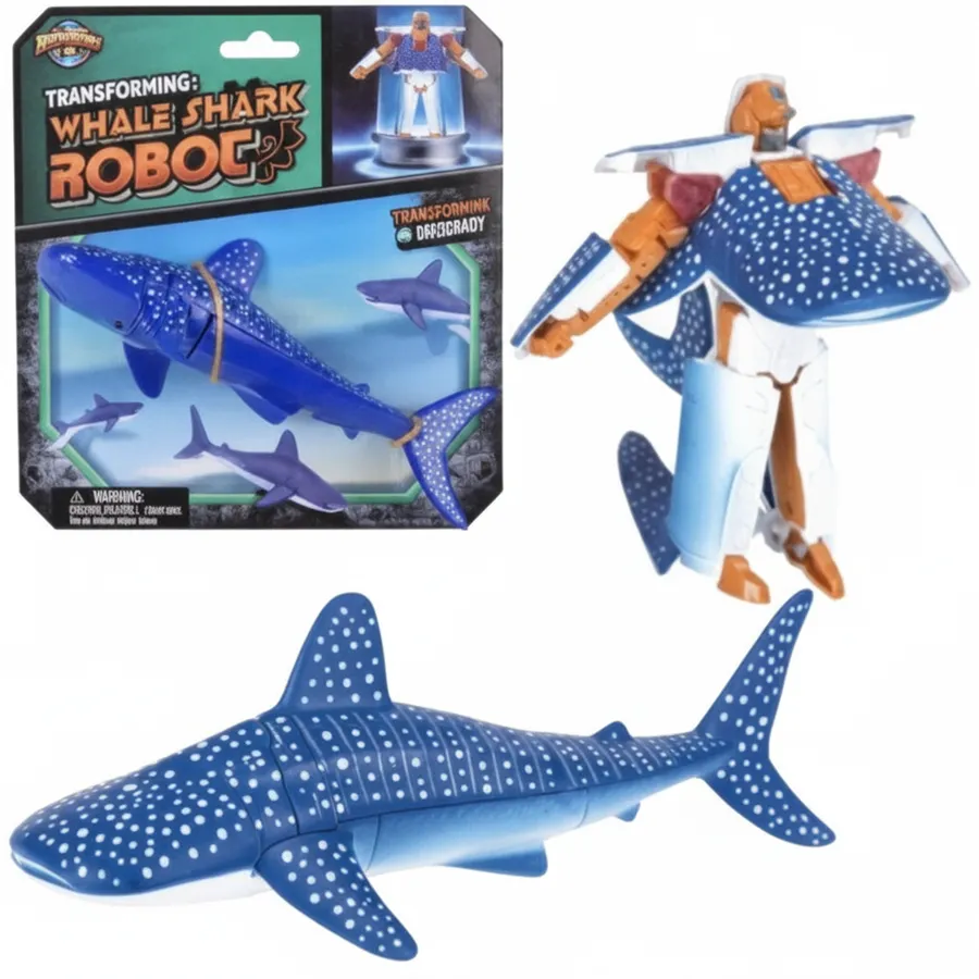 2-in-1 Transforming Whale Shark Robot Action Figure - Ocean Animal Toy — wholesale Toys & Games by the case