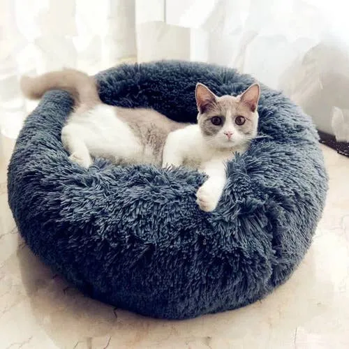 Modern Plush Cat Bed | Grey Feline Comfort Pet Accessory — wholesale Plush & Squishies by the case