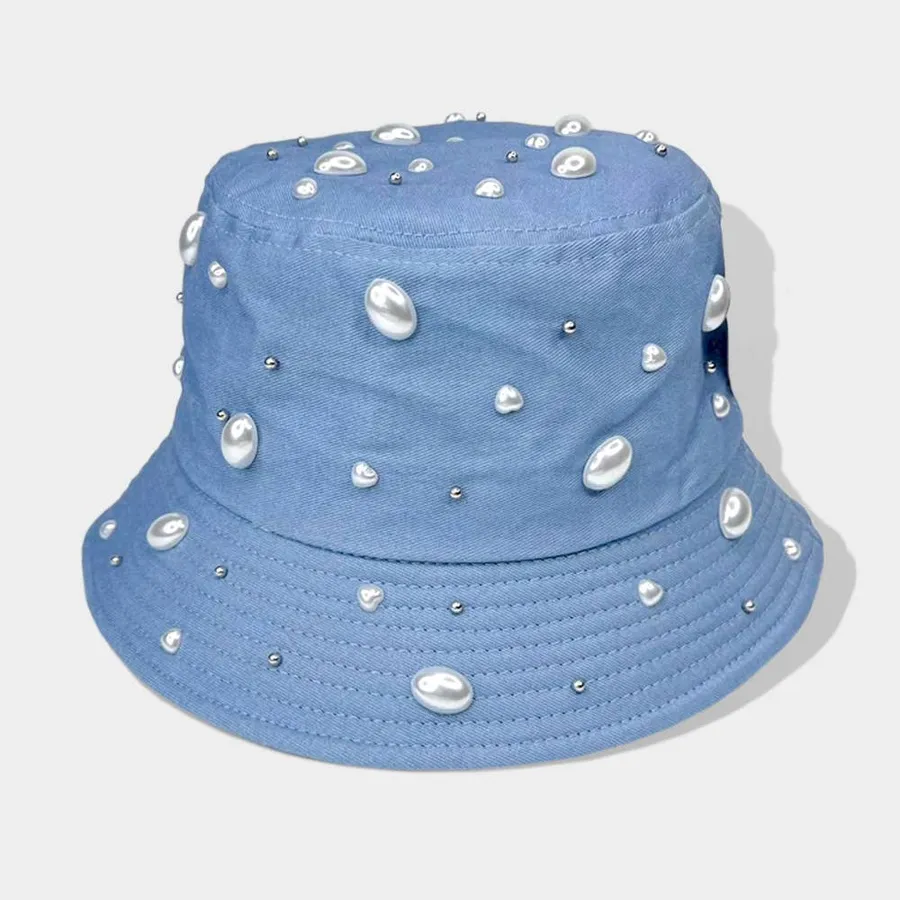 Pearl Embellished Bucket Hat - Assorted — wholesale Apparel & Accessories by the case