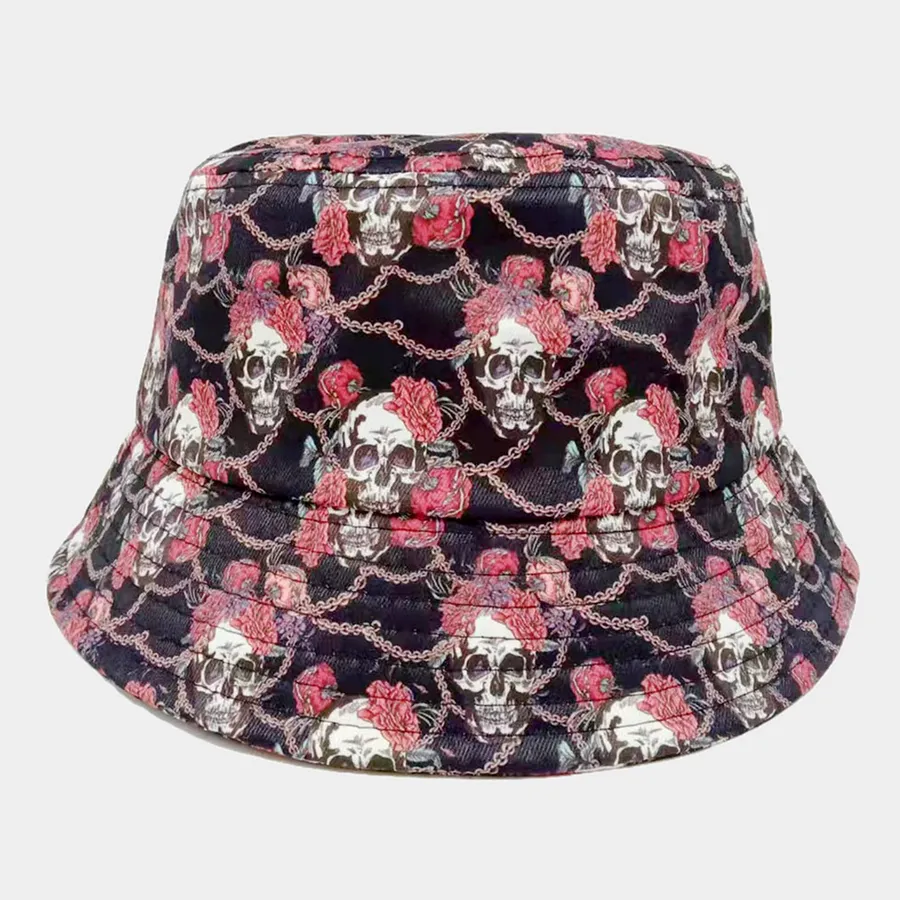 Skull Patterned Bucket Hat For Women's - Assorted — wholesale Apparel & Accessories by the case