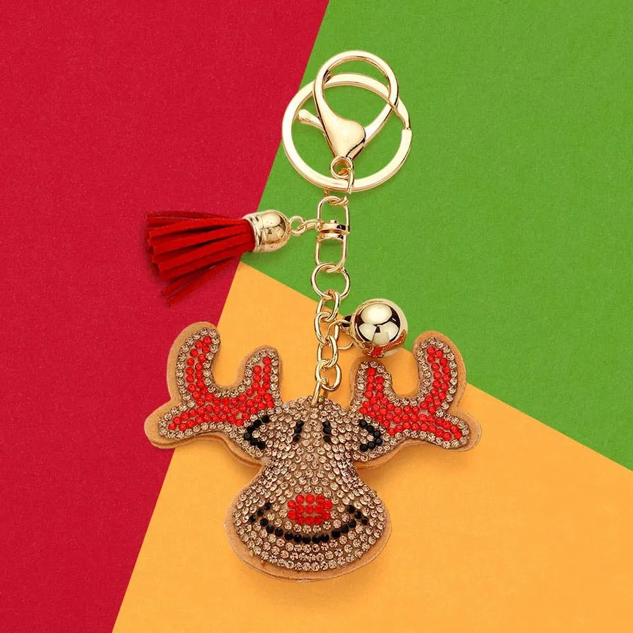 Glorious Bling Rudolph Tassel Keychain — wholesale Keychains & Charms by the case