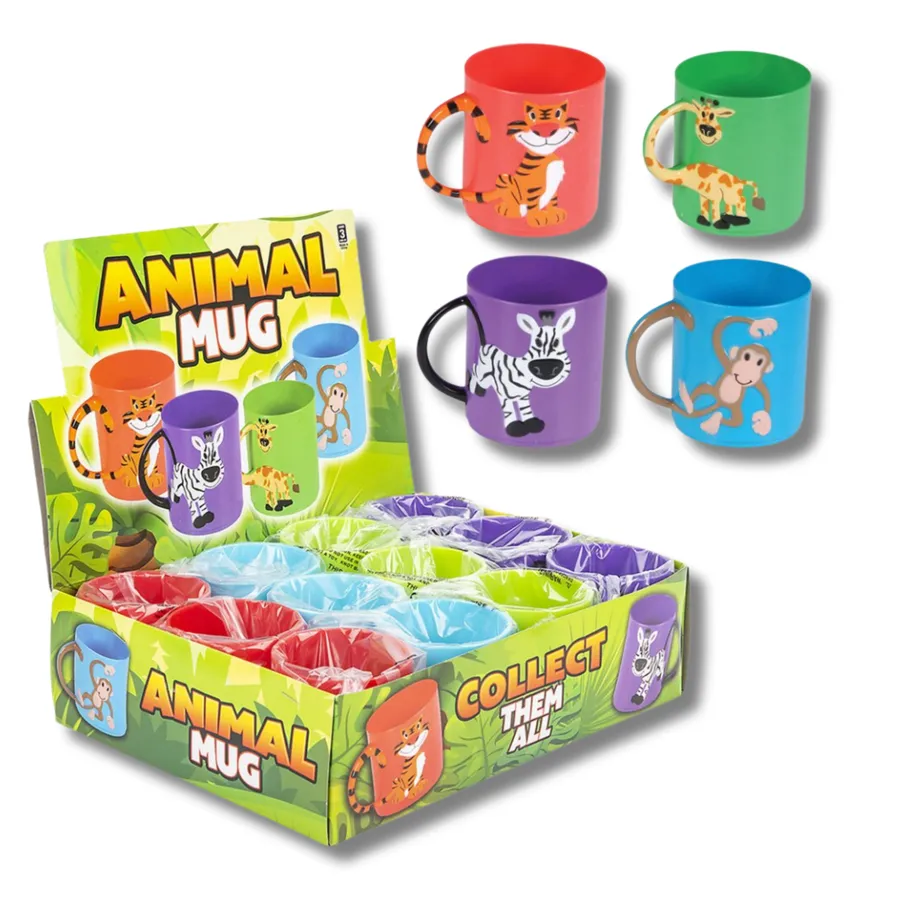 Wild Animal Patterned Mugs For Kids - Assorted — wholesale Kitchen & Drinkware by the case