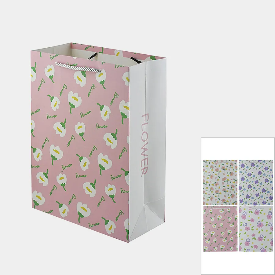 Back To School Floral Patterned Printed Gift Bags - Assorted — wholesale Party & Gifts by the case