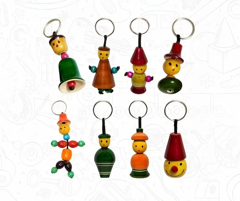 Wooden Keychain Set: Handcrafted, Durable, and Eco-Friendly Toy for Kids — wholesale Keychains & Charms by the case