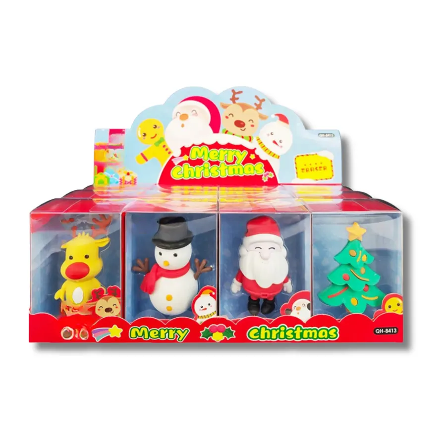 Christmas Theme Eraser For Schooling Kids- Assorted — wholesale Seasonal & Holiday by the case
