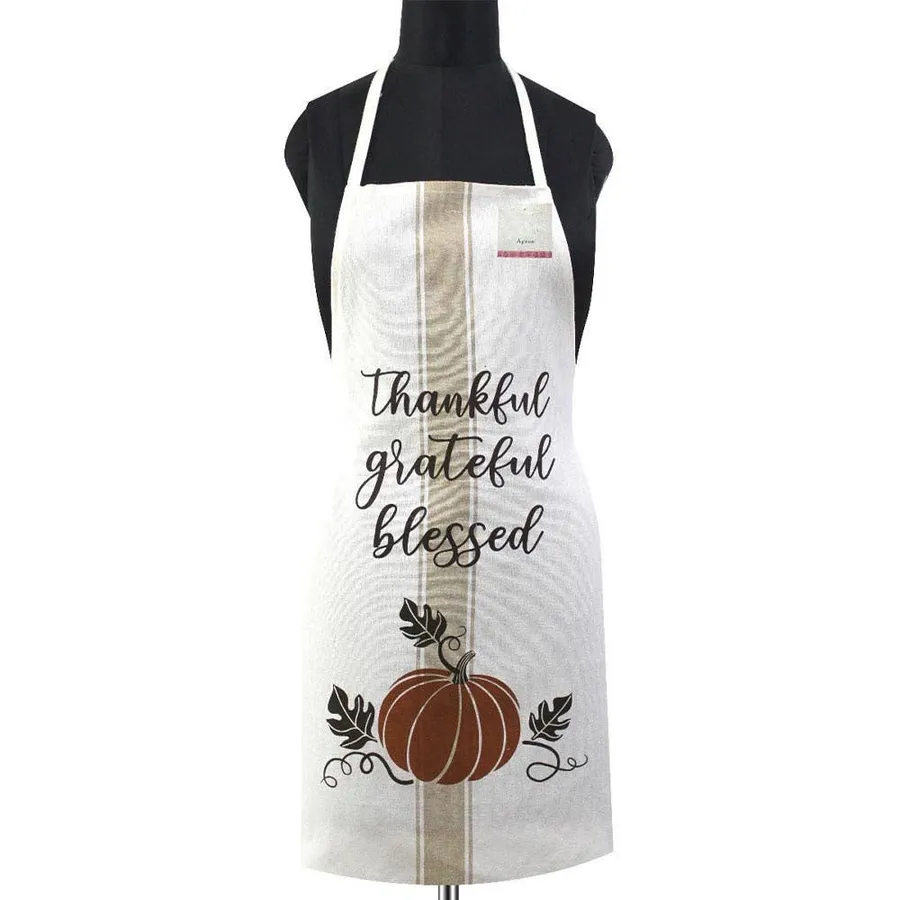 Unique Massage Pumpkin Accented Adjustable Apron For Kitchen — wholesale Kitchen & Drinkware by the case