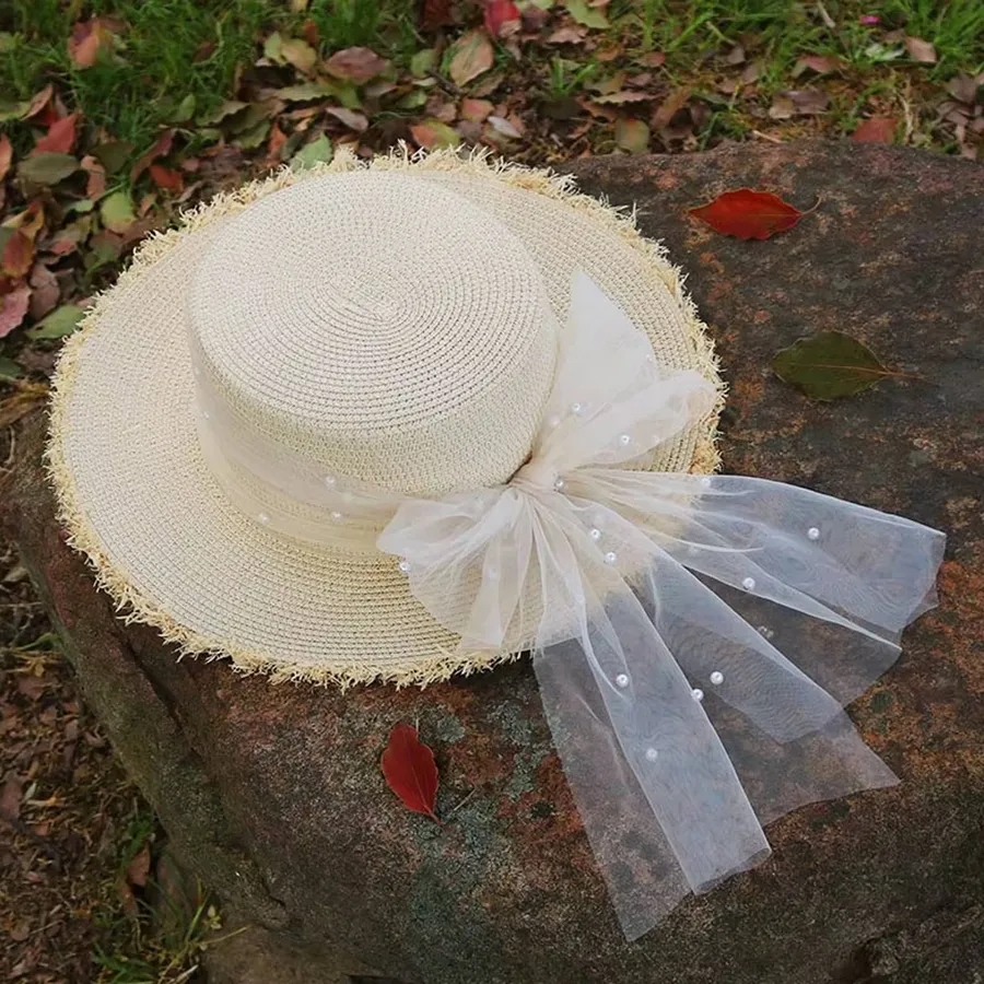 French Vintage Elegant Lace Straw Hat For Women's - Assorted — wholesale Apparel & Accessories by the case