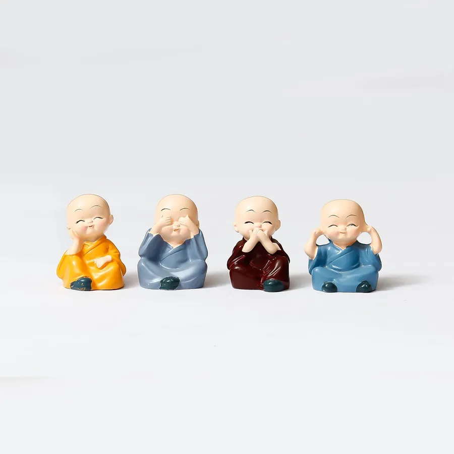 Colorful 4 Monks Buddha for Home Decore — wholesale Home & Décor by the case
