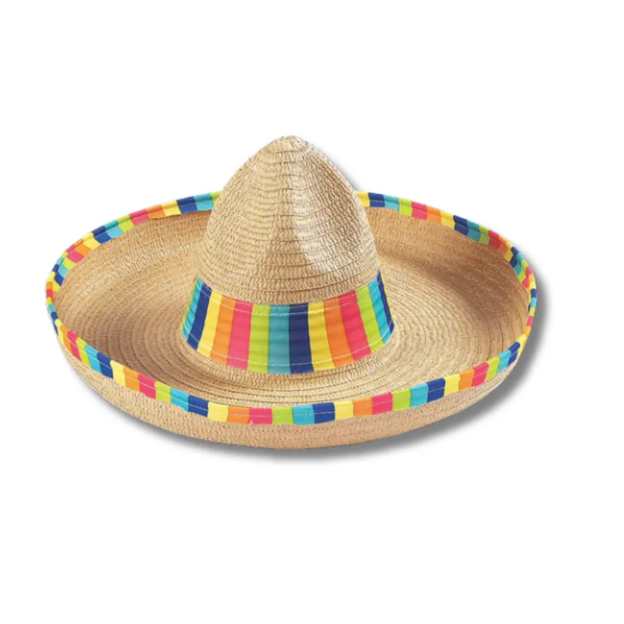 Mexican Stripe Large Brim Straw Hat — wholesale Apparel & Accessories by the case
