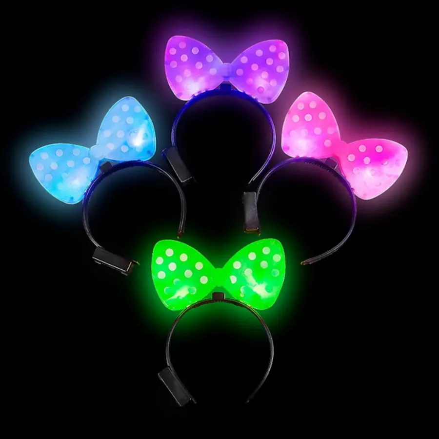 Holiday Light Up Polka Dot Bow Kids Headband — wholesale Seasonal & Holiday by the case
