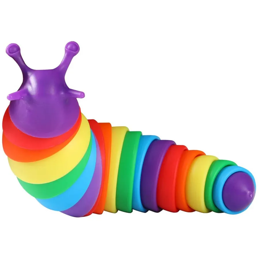 Rainbow Clicky Sensory Slug - Bulk ASMR Fidget & Desk Pet — wholesale Fidgets & Sensory by the case