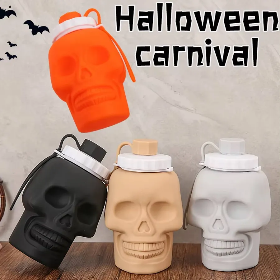 Halloween Themed Silicone Folding Water Bottle - Assorted — wholesale Seasonal & Holiday by the case