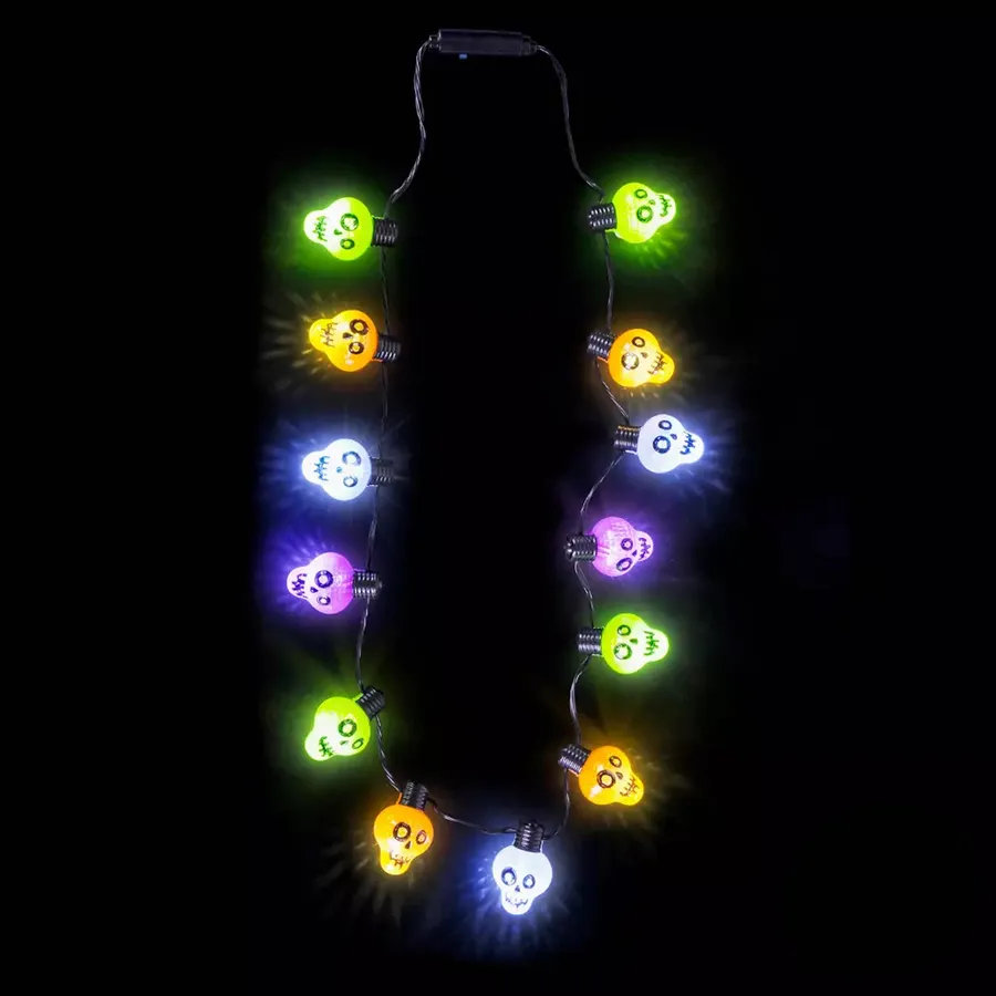 Trendy Light Up Skull Kids Necklace- Assorted — wholesale Apparel & Accessories by the case