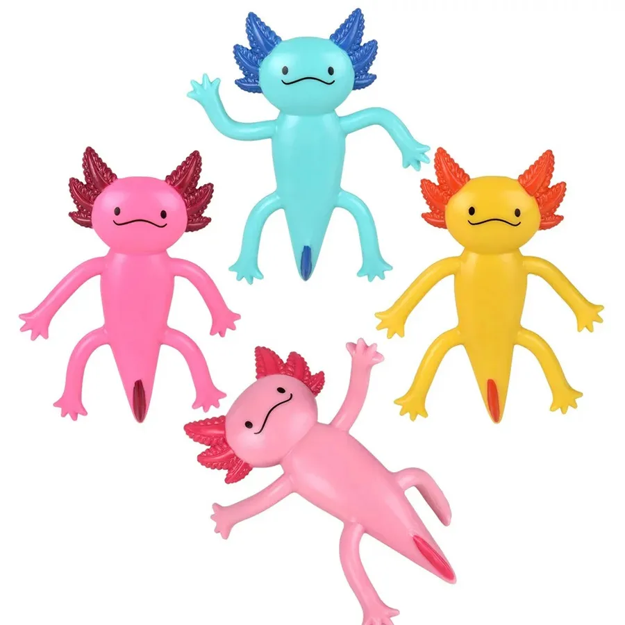Bendable Axolotl Fidget Kids Toys- Assorted — wholesale Fidgets & Sensory by the case