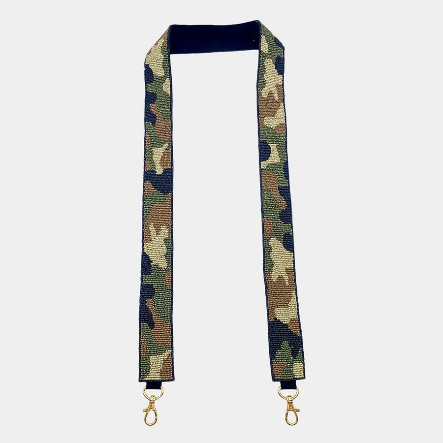 Camouflage Patterned Seed Beaded Adjustable Bag Strap — wholesale Bags & Backpacks by the case