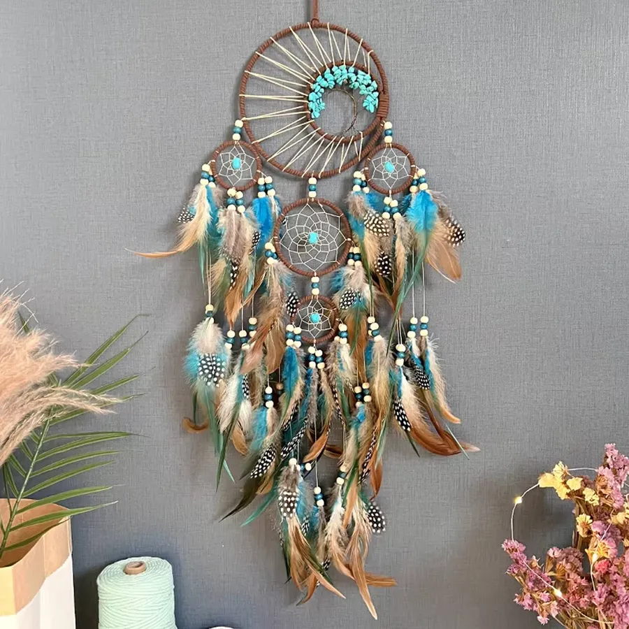 Natural Stone Vintage Wind Chime Dream Catcher - Assorted — wholesale Home & Décor by the case