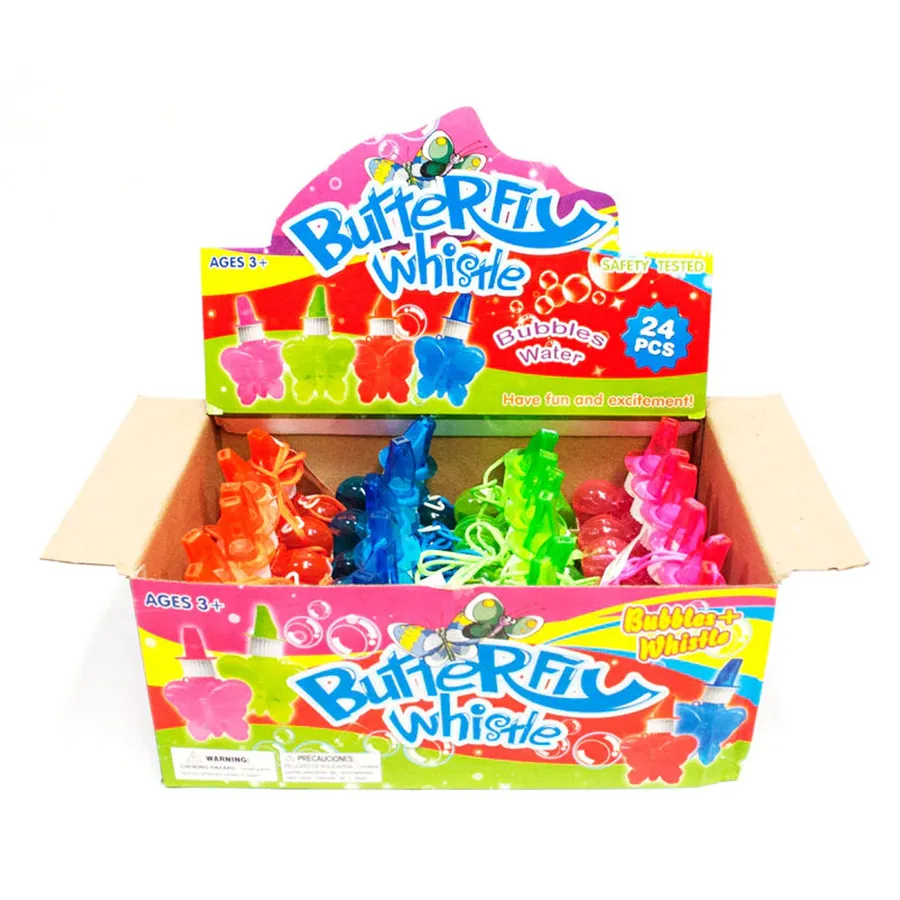24 PC Butterfly Whistle For Kids Assorted — wholesale Toys & Games by the case