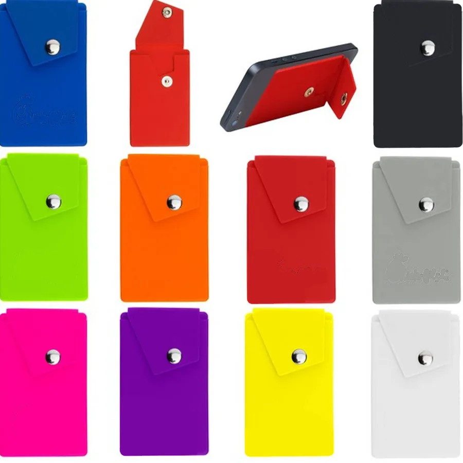 Silicone Phone Pocket With Stand - Assorted Colours — wholesale Tech & Gadgets by the case