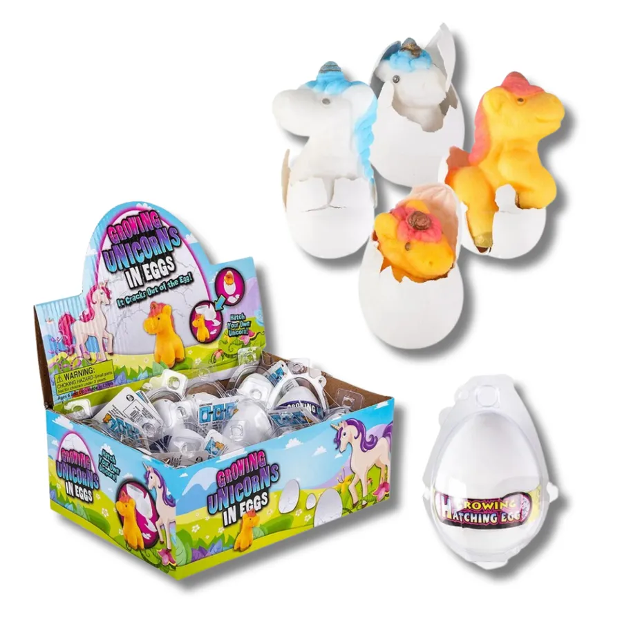 Growing Unicorn Egg Fidget Kids Toy- Assorted — wholesale Fidgets & Sensory by the case