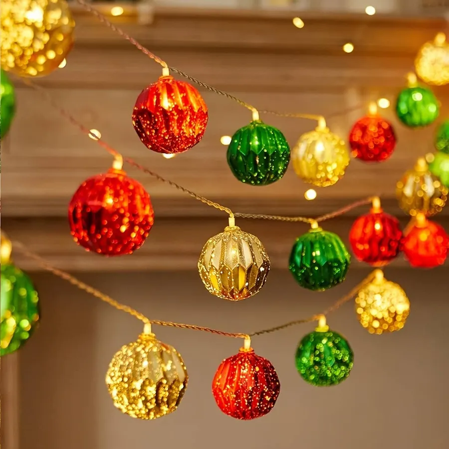 Festive Christmas Ball String Lights – Assorted — wholesale Seasonal & Holiday by the case